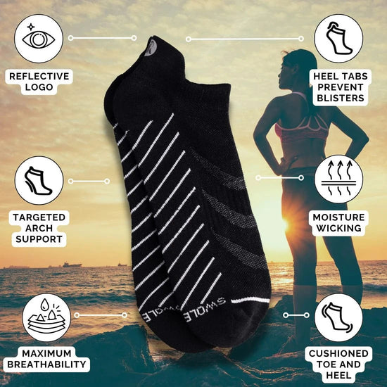 Swole Panda Socks Black Performance Trainer Socks