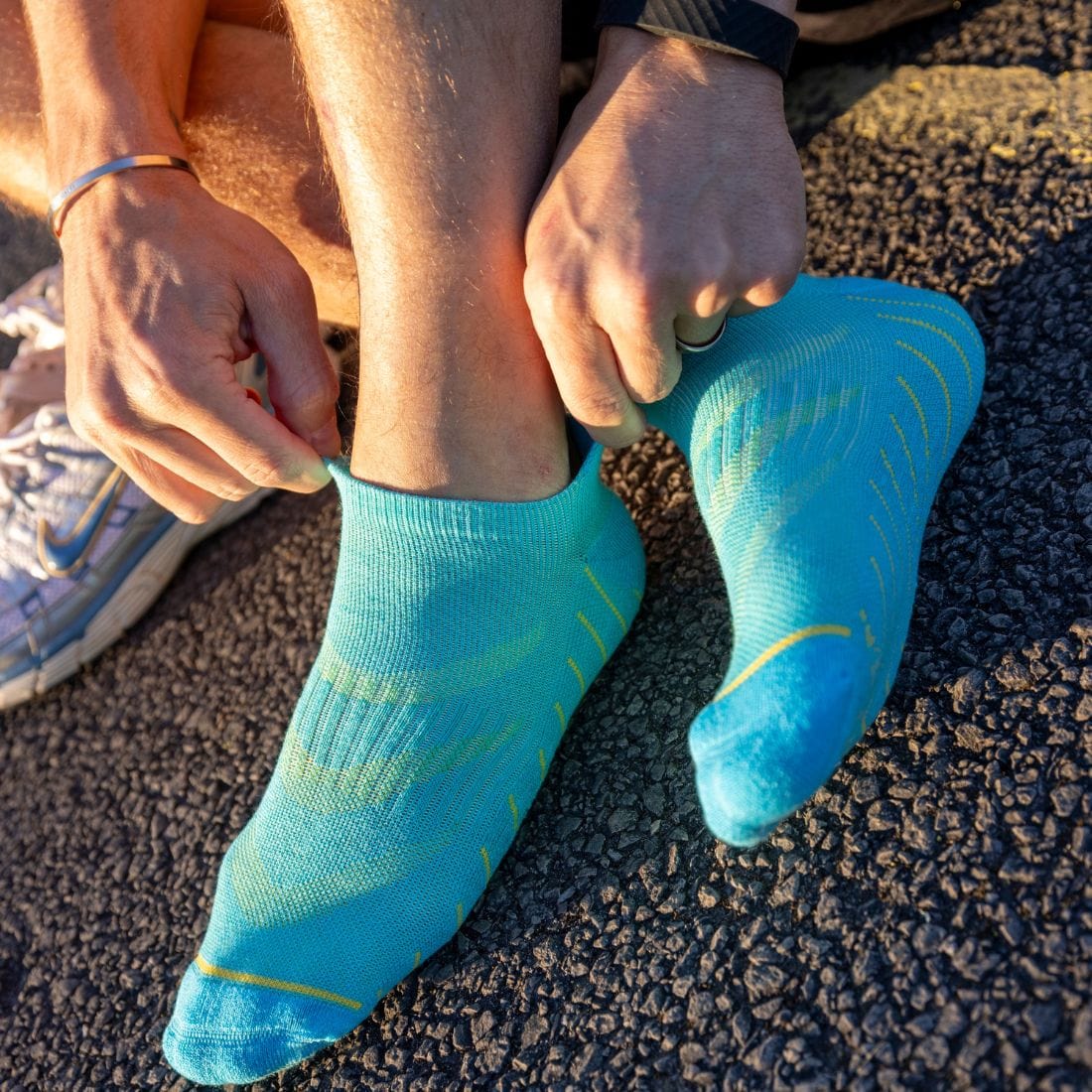 Swole Panda Socks Blue Performance Trainer Socks