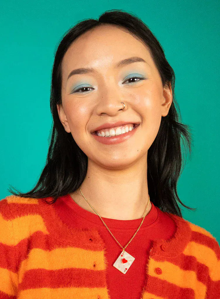 Tatty Devine Jewellery Ace of Hearts Card Pendant Necklace