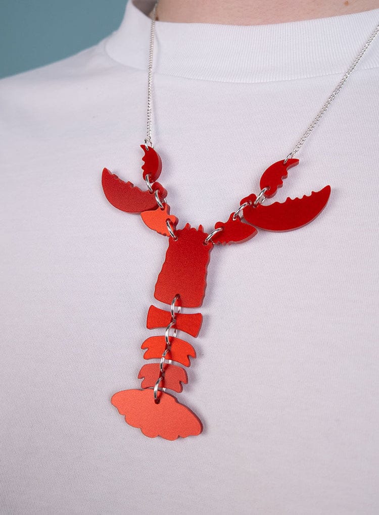 Tatty Devine Jewellery Lobster Pendant Necklace - Ruby Shimmer