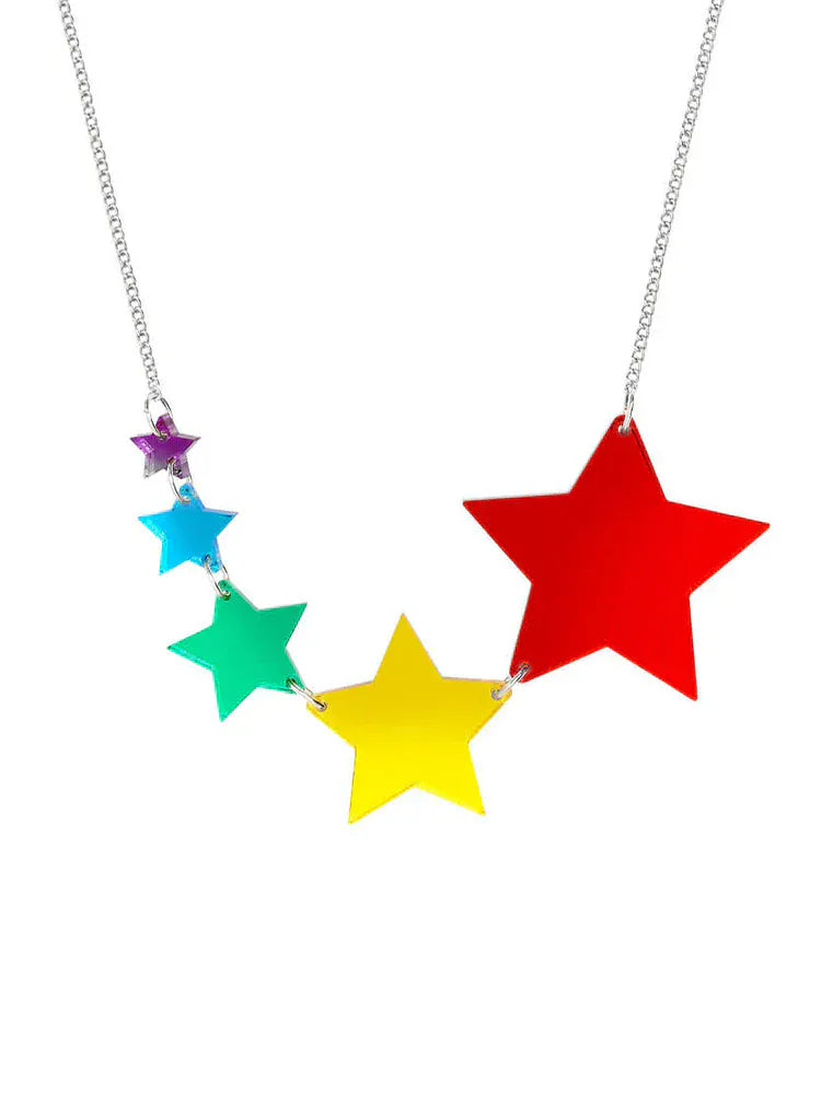 Tatty Devine Jewellery Shooting Star Necklace - Rainbow Mirror