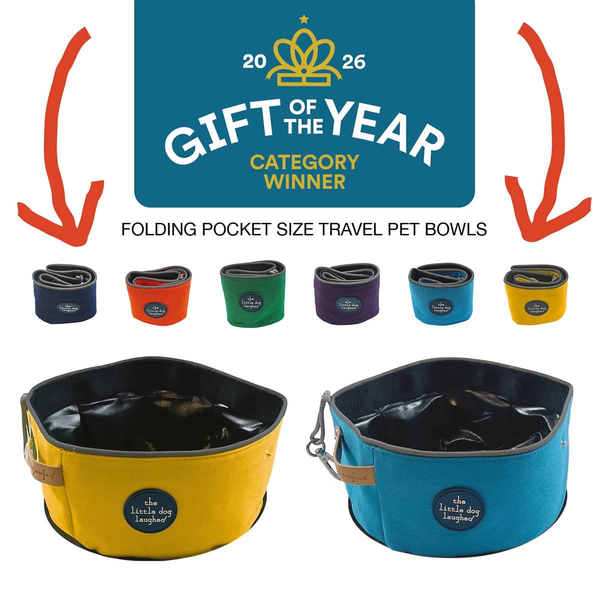 The Little Dog Laughed Folding Travel Bowl | Orange | WINNERS GotY2026
