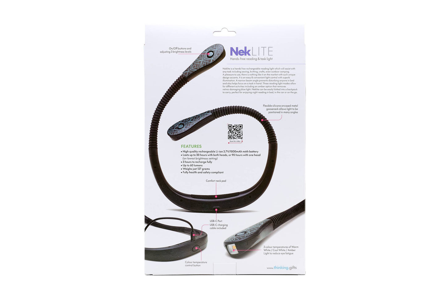 Thinking Gifts Company Ltd (UK) Neklite Booklight - White