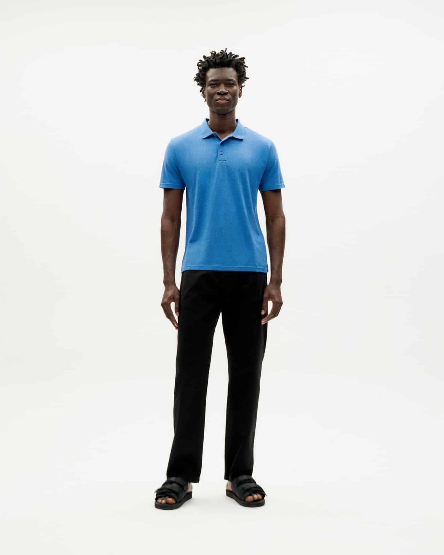 Thinking Mu Heritage Blue Hemp Polo