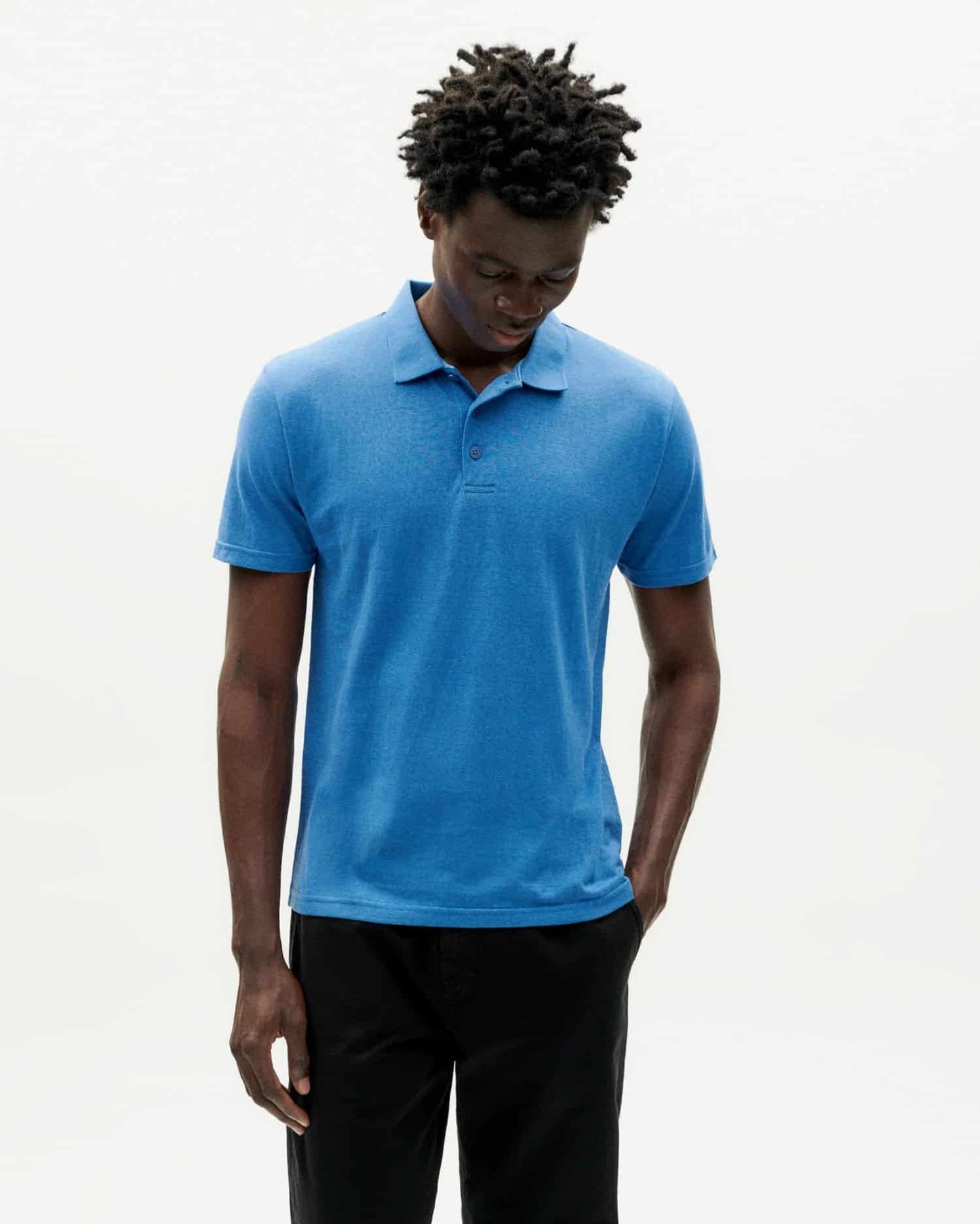 Thinking Mu Heritage Blue Hemp Polo