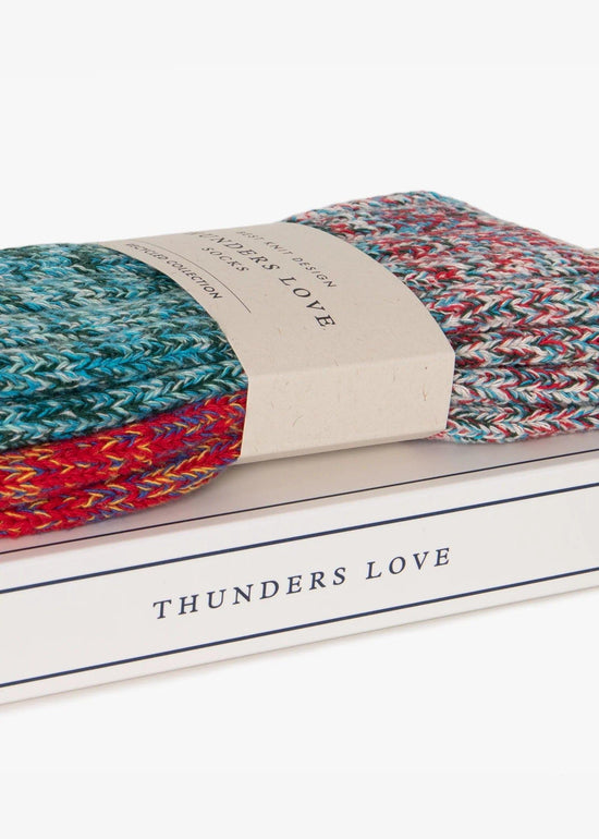 Thunders Love Socks CHARLIE Collection Light Blue & Red Socks