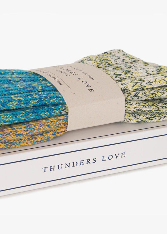Thunders Love Socks CHARLIE Collection Light Blue & Yellow Socks