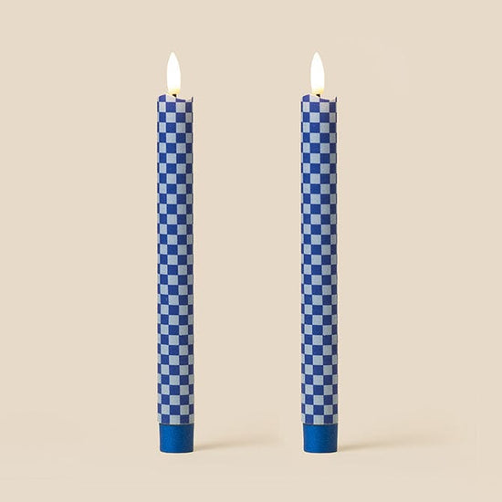 Tinkalink Candles & Candlesticks Battenberg Harbour Check Flameless LED Wax Candles