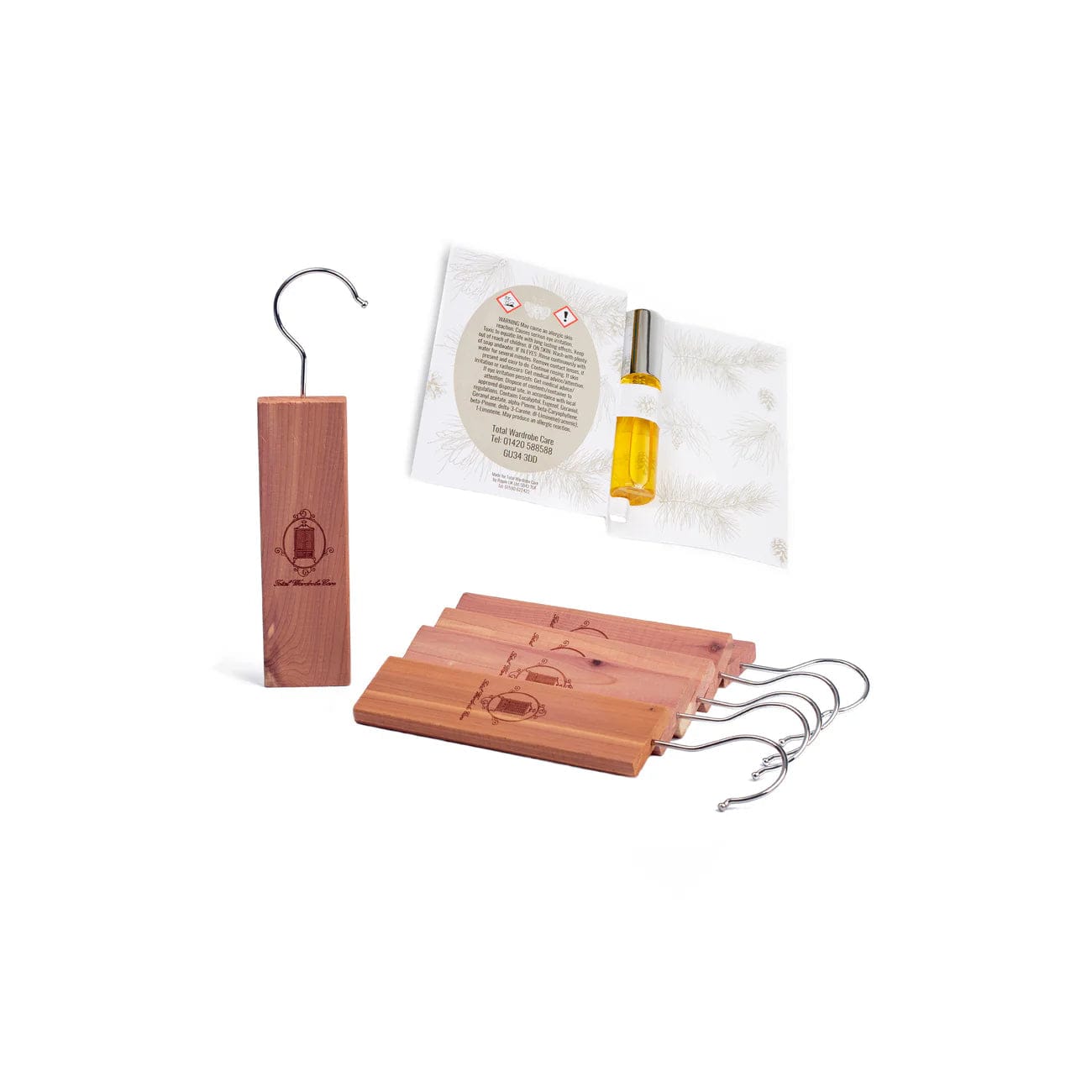 TOTAL WARDROBE CARE Home Cedar Wood Hanging Blocks & Spray Gift Set