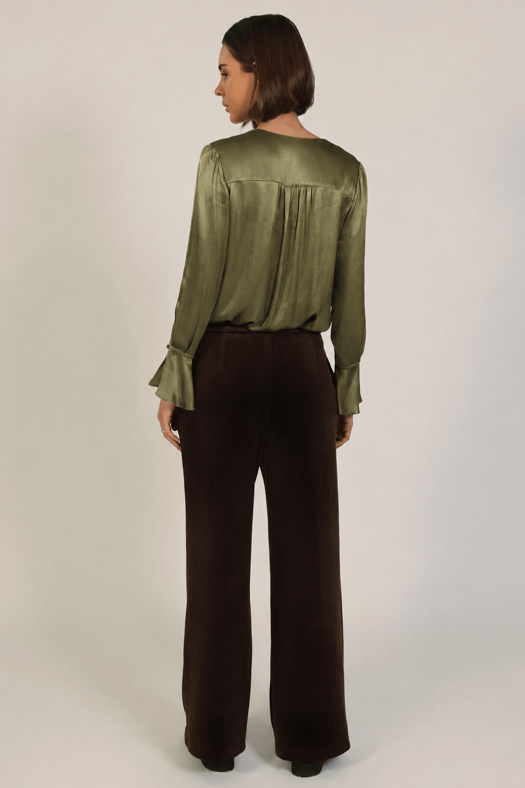 Traffic People Tops Dandy Blouse in Olive