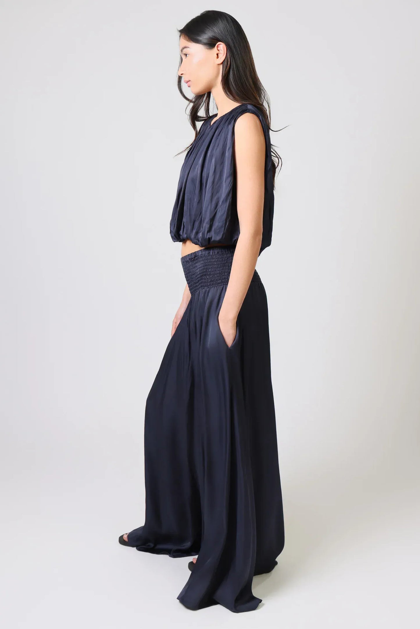 Traffic People Tops Falls Top in Navy