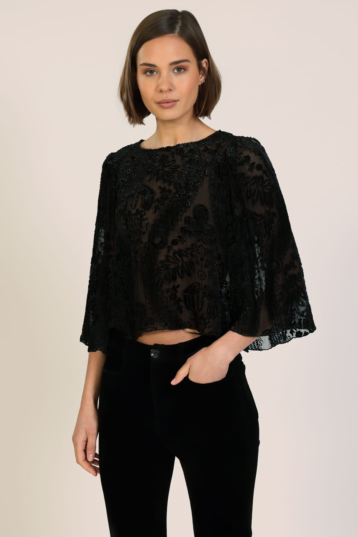 Traffic People Tops Liza Top in Black