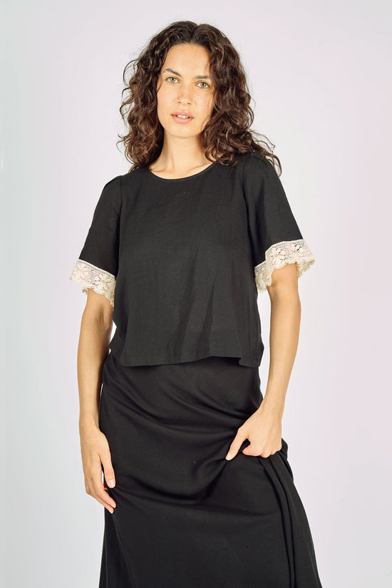 Traffic People Tops Whisper top in Black