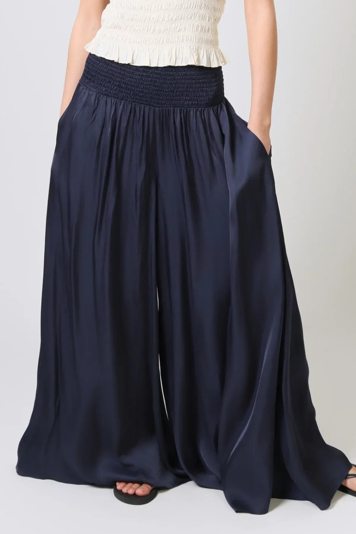 Traffic People Trousers Aurora Wide Leg Trousers in Navy