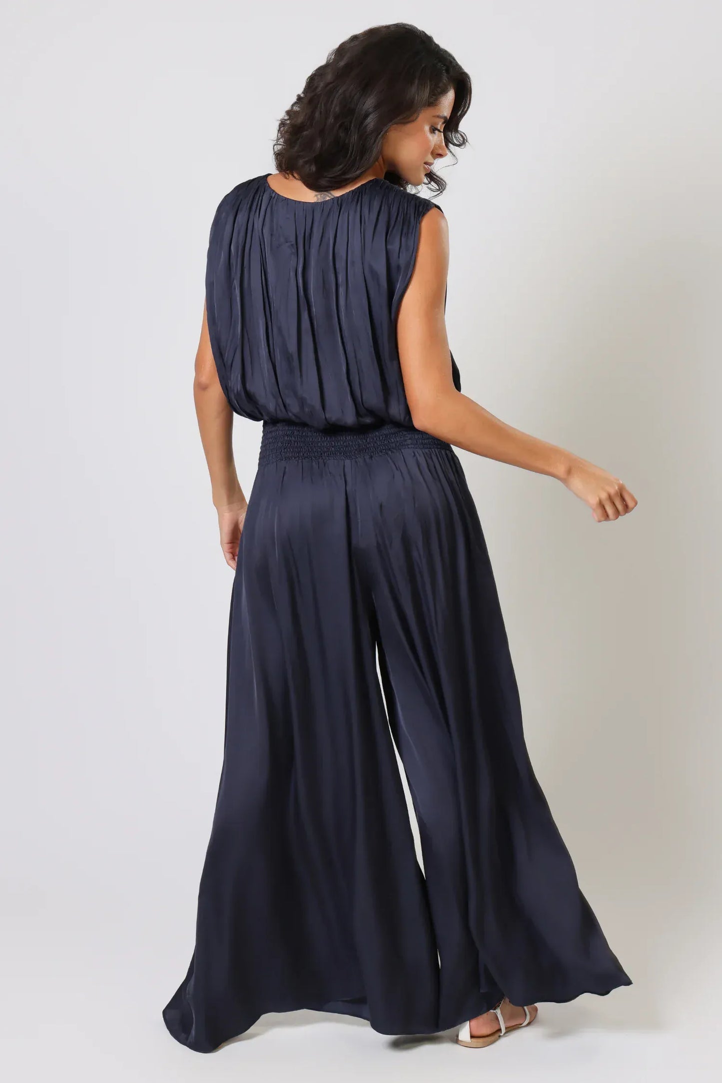 Traffic People Trousers Aurora Wide Leg Trousers in Navy