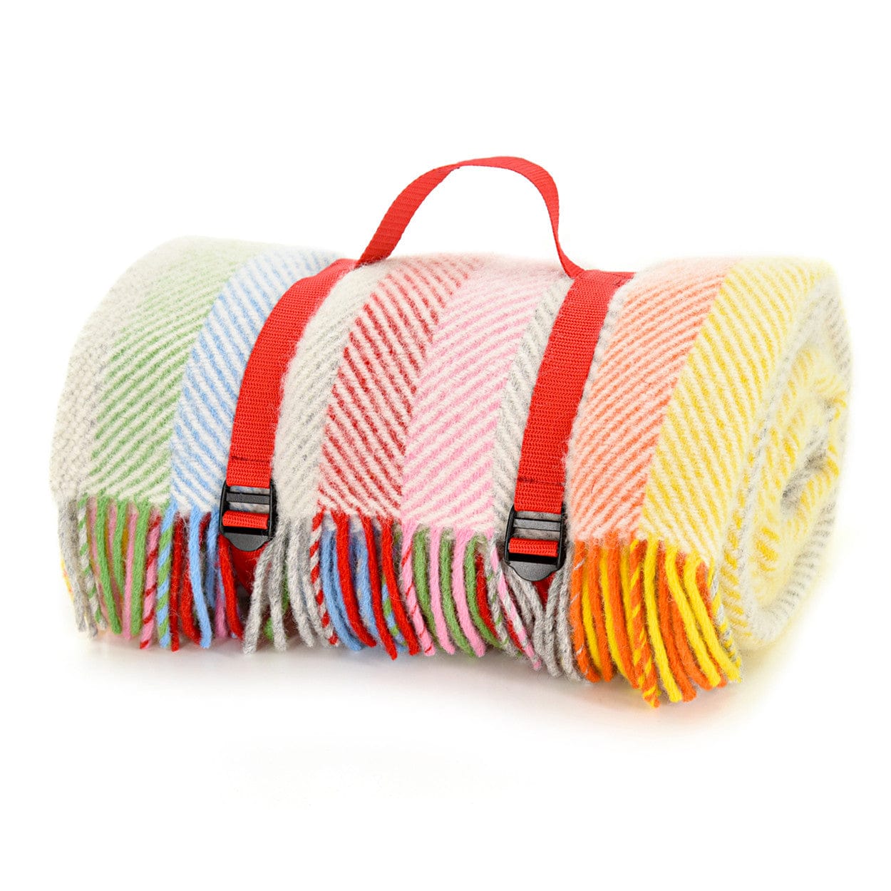 TweedMill Picnic Bag Polo Picnic Rug - Rainbow Grey Stripe