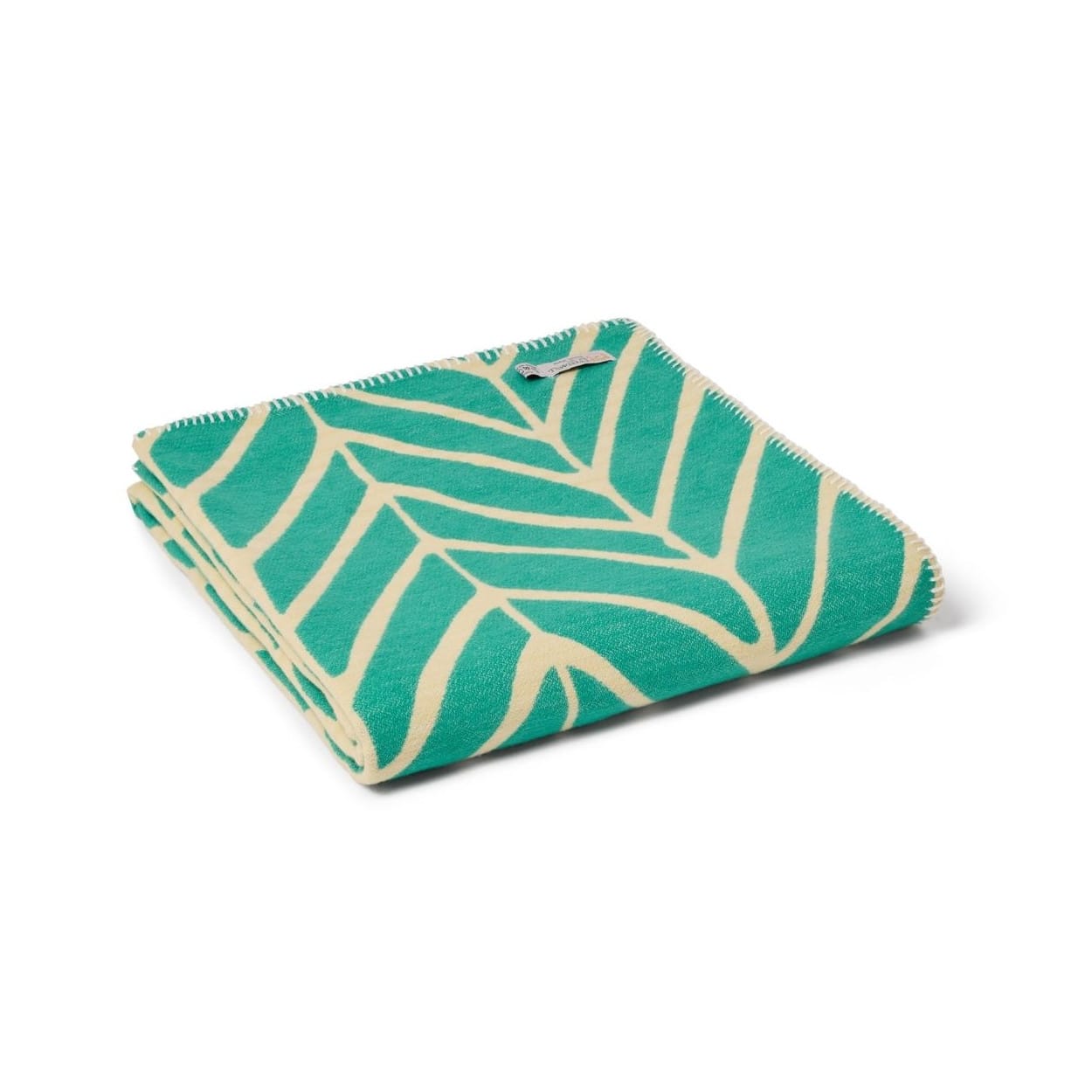 TweedMill Room Decor Cotton Nordic Jade & Cream Blanket