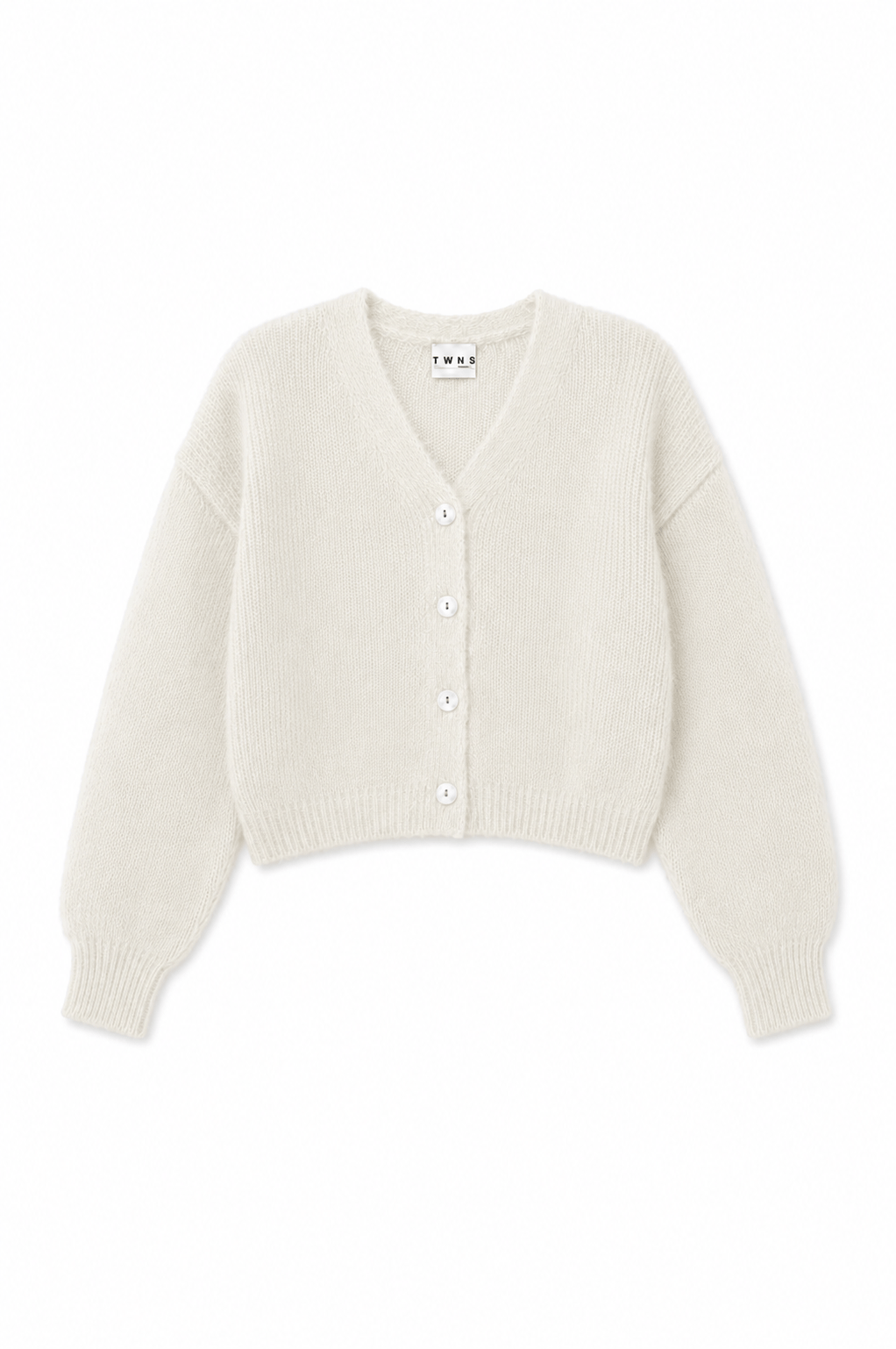 TWINS The Label Knitwear Malia Buttoned Knit in Snow