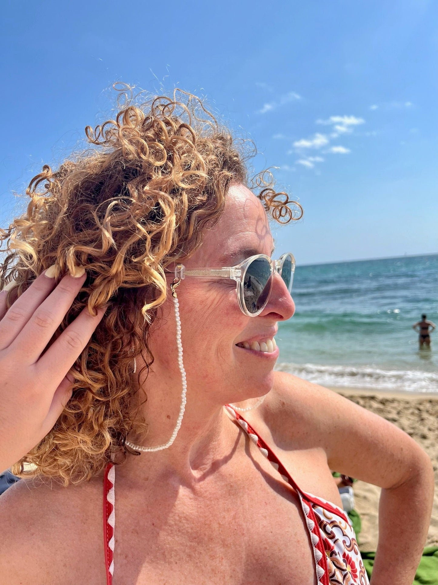 Unchained Society Eyewear Accessories White Pearl Glasses Chain