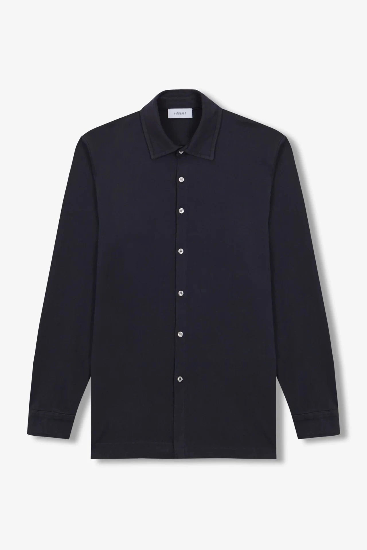 Unfeigned Mens Shirts Jersey Buttoned Up Shirt in Blue Graphite