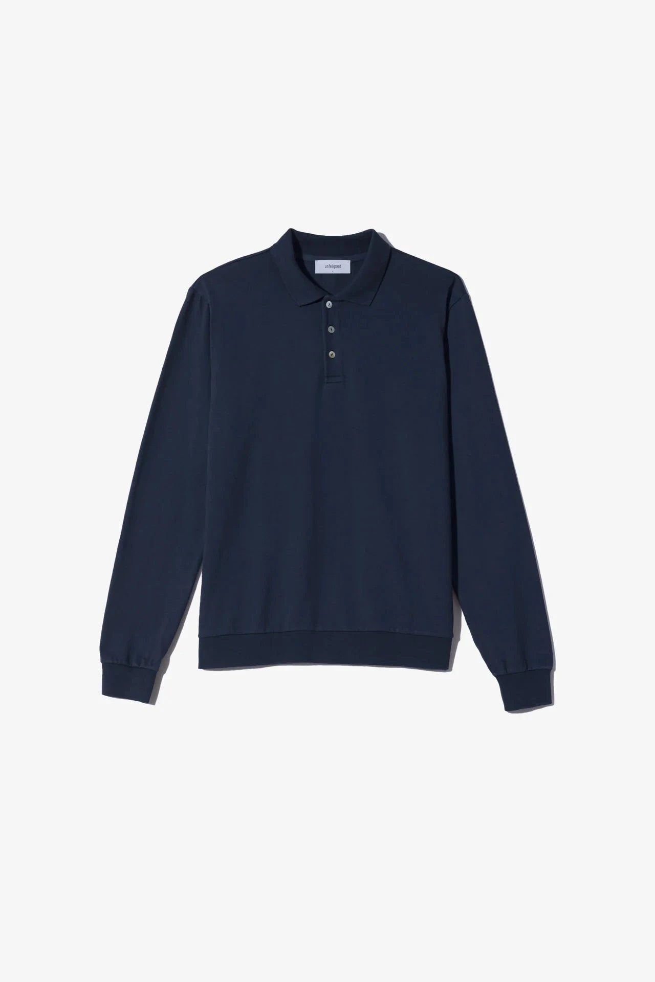 Unfeigned Mens Shirts Long Sleeve Polo In Navy Blue