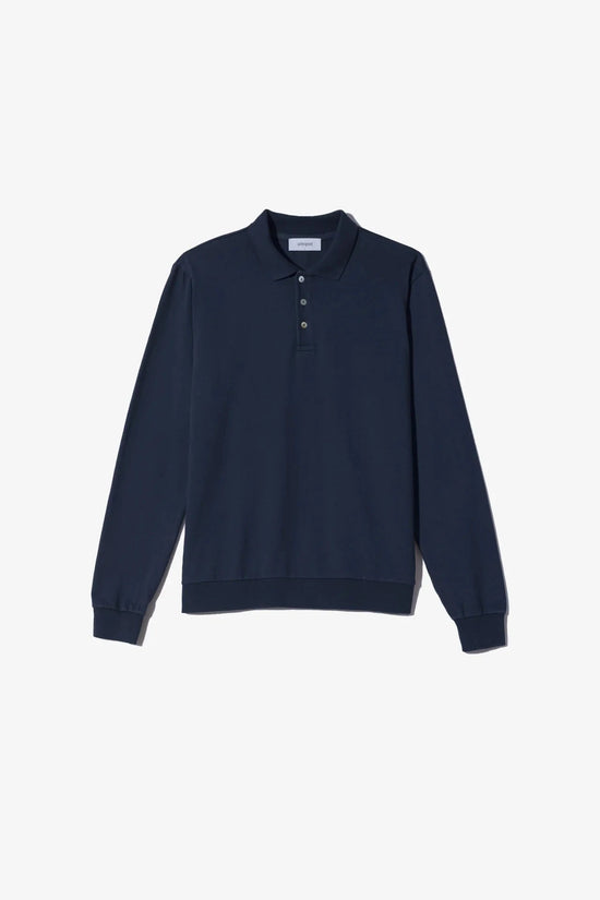 Unfeigned Mens Shirts Long Sleeve Polo In Navy Blue