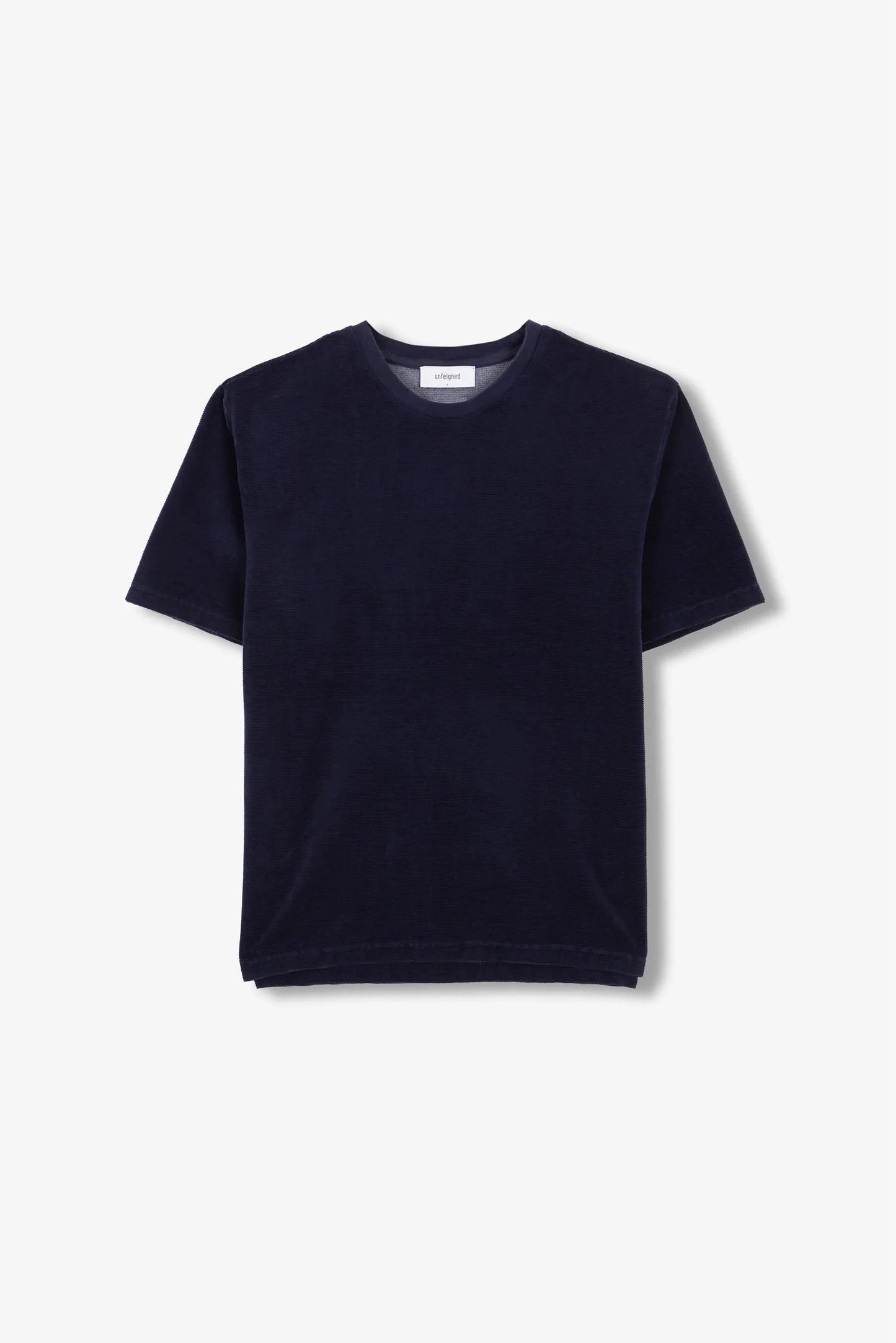 Unfeigned Mens T-Shirts Velour Essential Tee in Midnight Navy