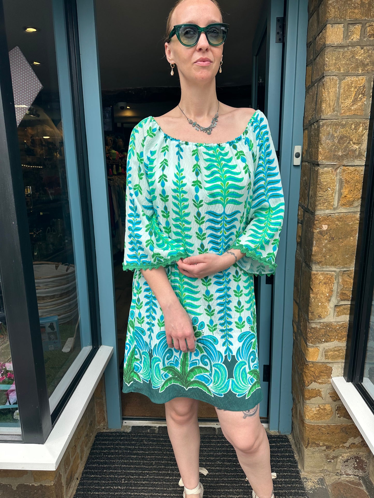 Valerie Khalfon Bardot Midi Dress in Dance