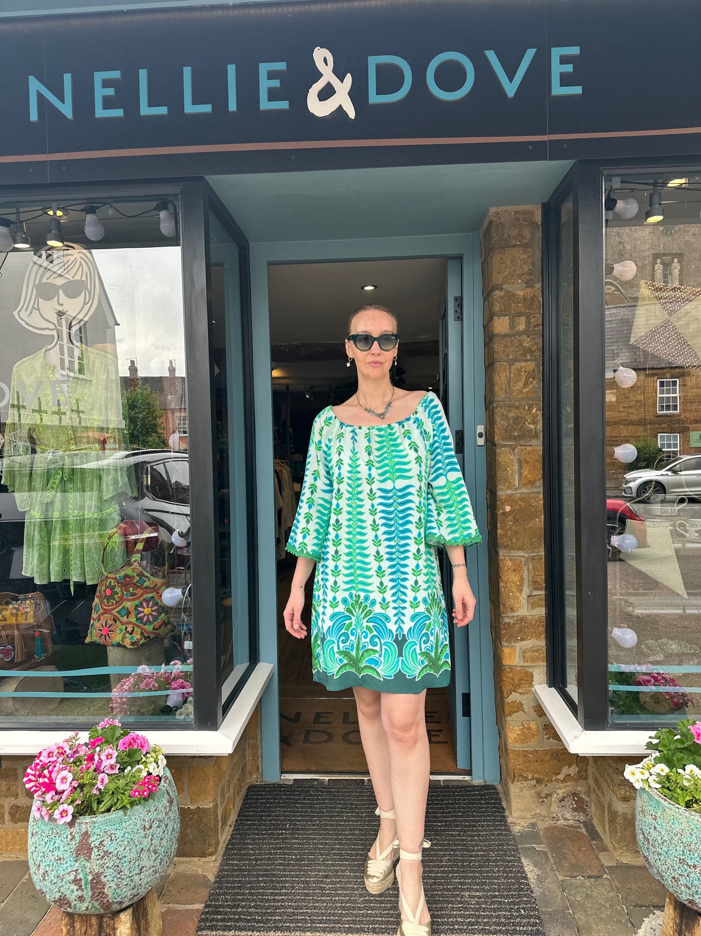 Valerie Khalfon Bardot Midi Dress in Dance