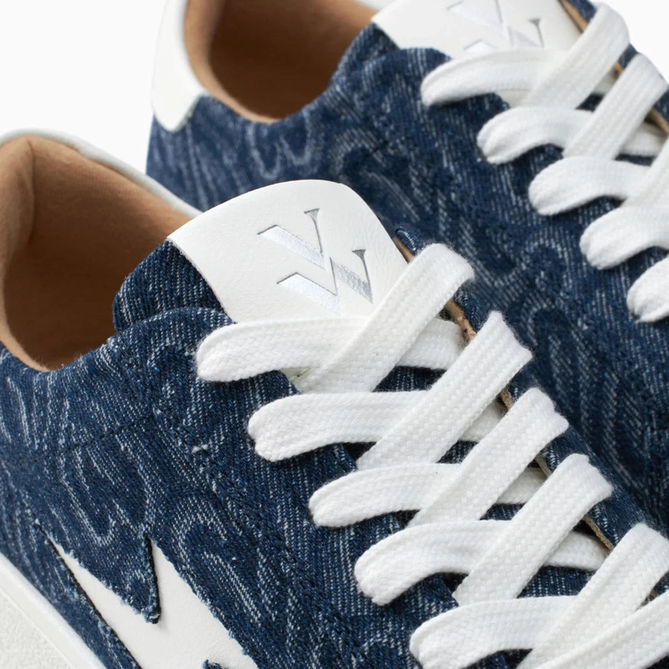 Vanessa Wu Footwear Enola Denim Heart Trainers