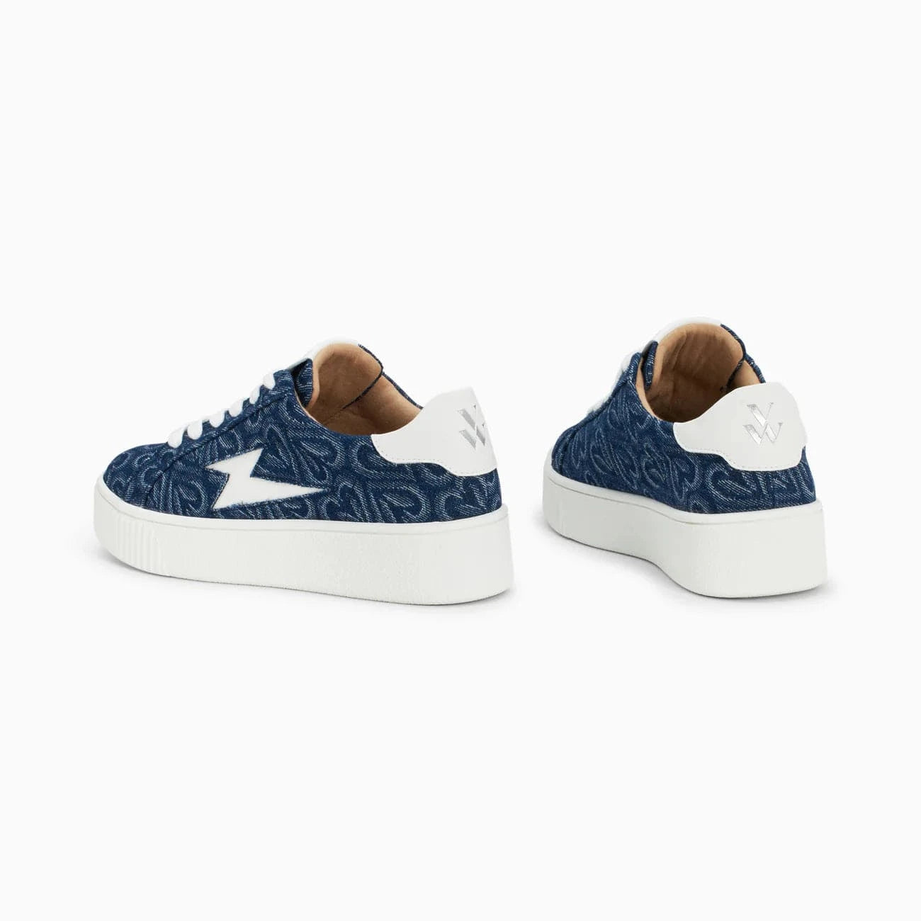 Vanessa Wu Footwear Enola Denim Heart Trainers