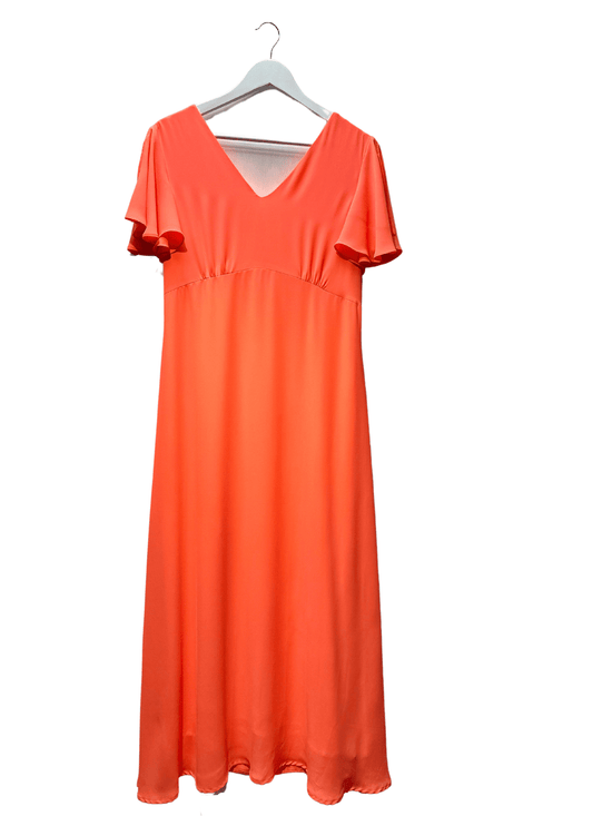 Vilagallo Dresses Florence Georgette Dress Fluorescent Orange