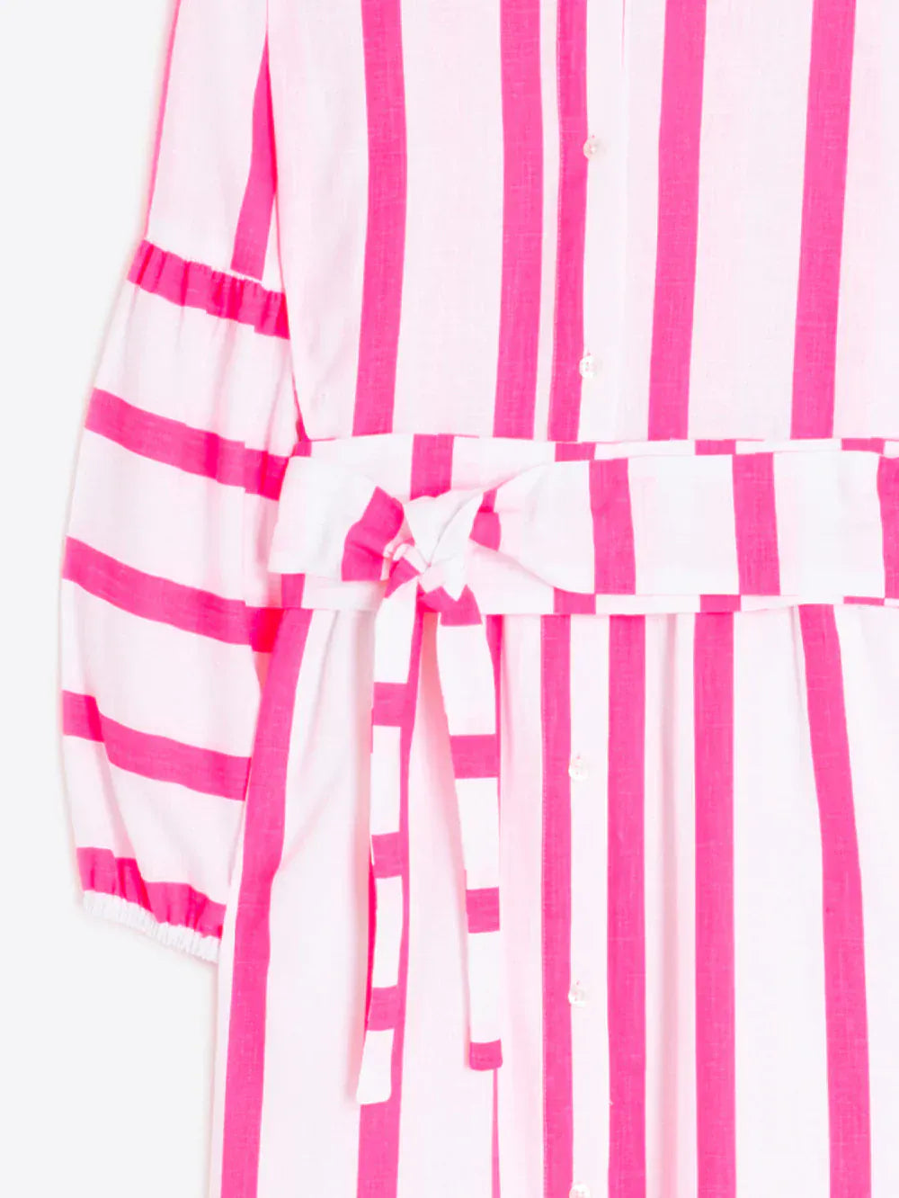 Vilagallo Dresses Pink Neon Striped Dress