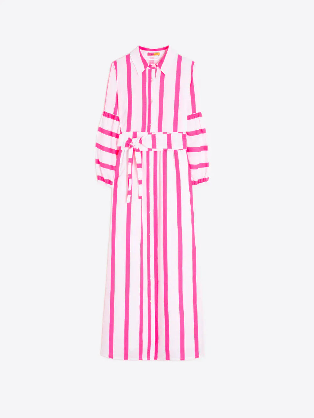 Vilagallo Dresses Pink Neon Striped Dress