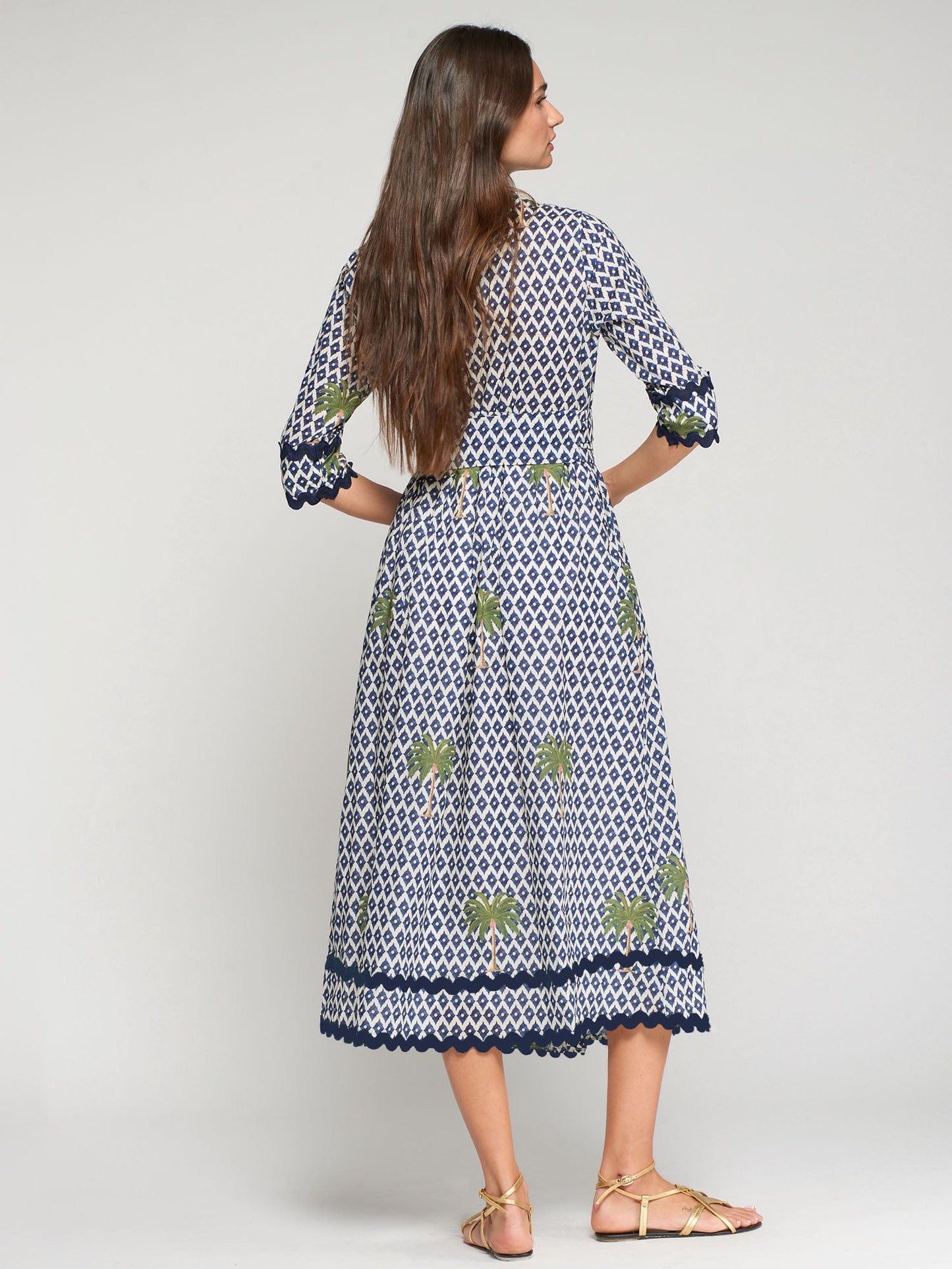 Vilagallo Dresses The Postcard Palm Shirt Dress