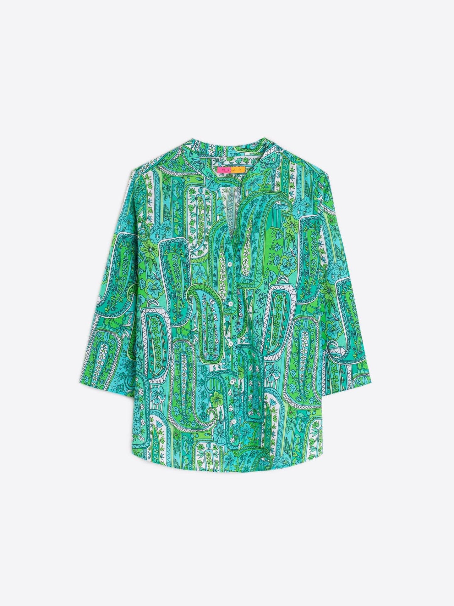 Load image into Gallery viewer, Vilagallo Green Paisley Tunic

