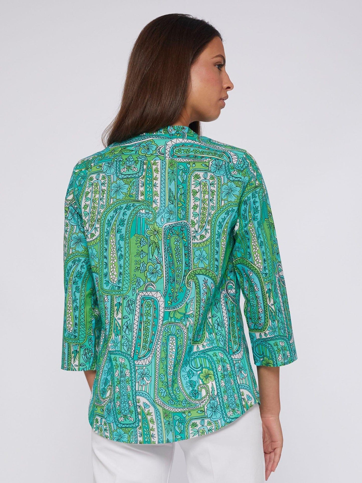 Load image into Gallery viewer, Vilagallo Green Paisley Tunic
