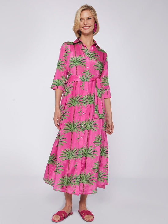 Load image into Gallery viewer, Vilagallo Pink Palm Tree Dress
