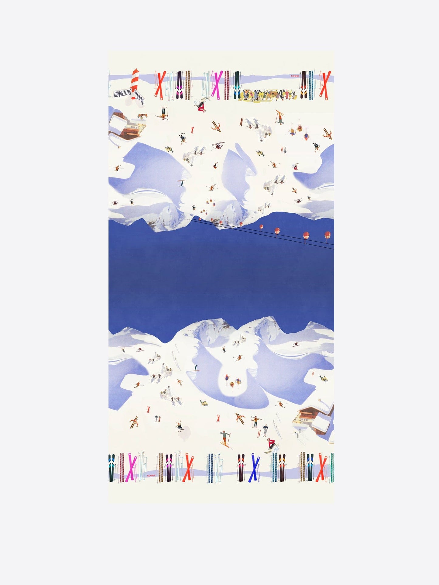 Vilagallo Scarves One Size Ski Scene Scarf