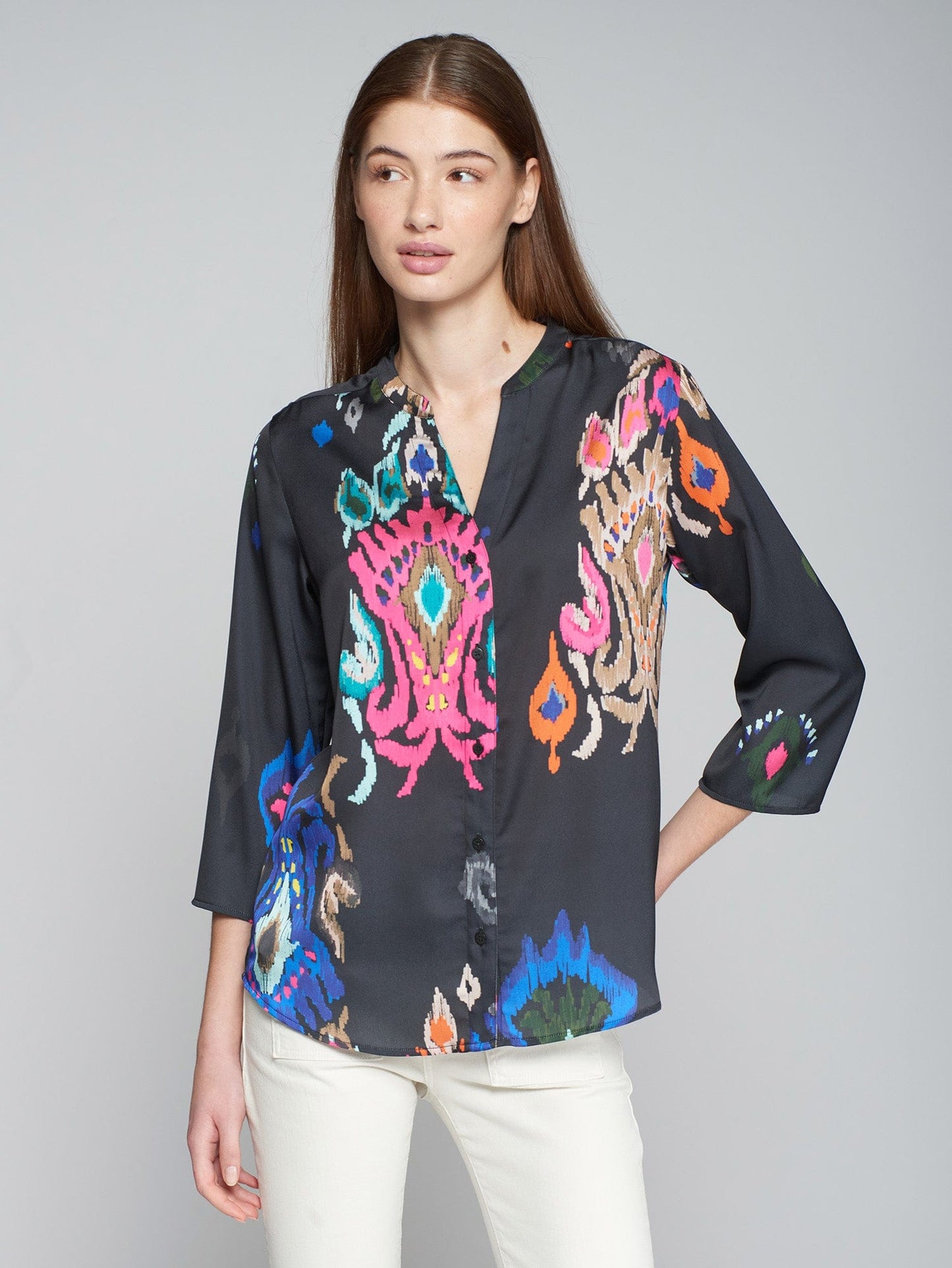 Vilagallo Tops Black Print Shirt