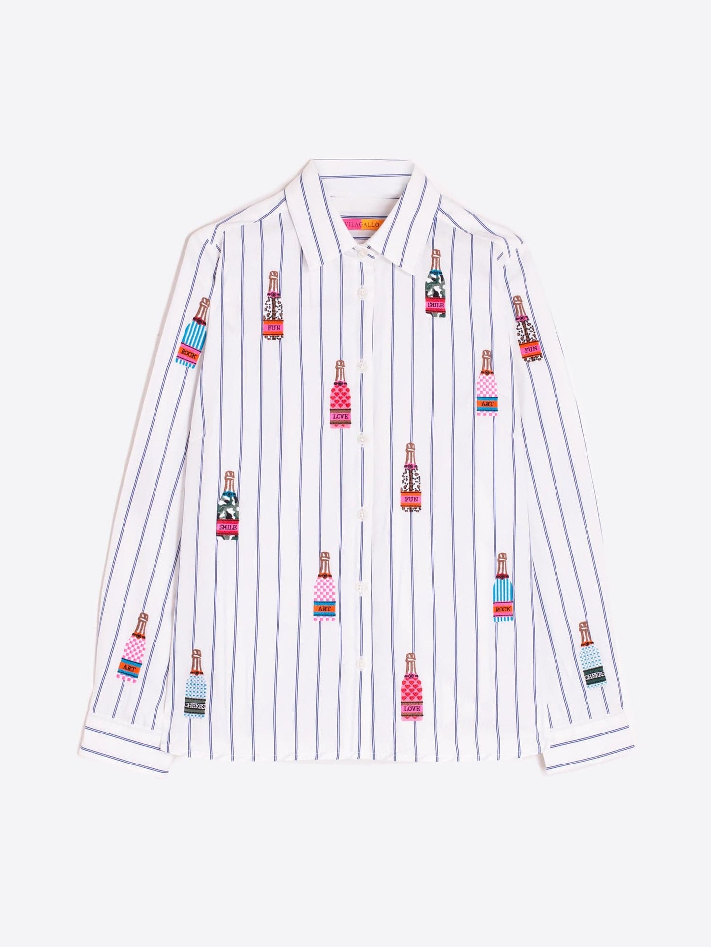 Vilagallo Tops Embellished Fizz Striped Shirt