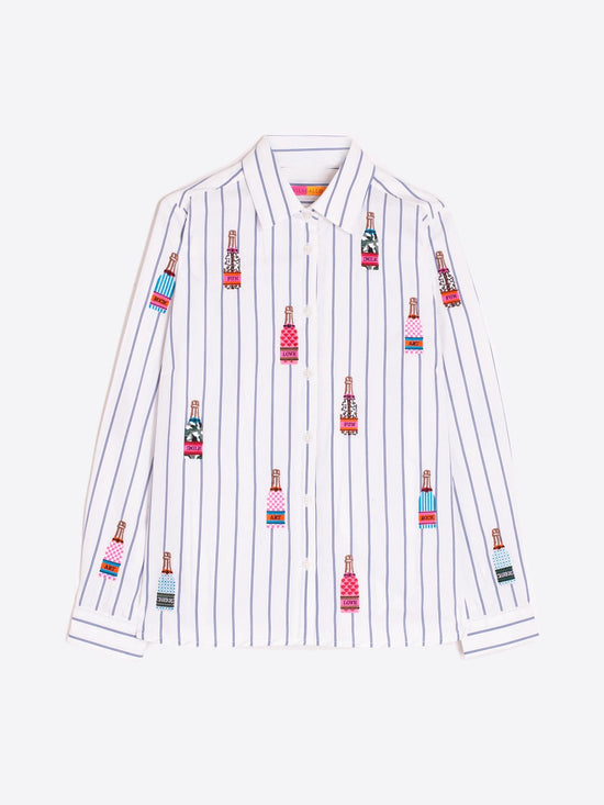 Vilagallo Tops Embellished Fizz Striped Shirt