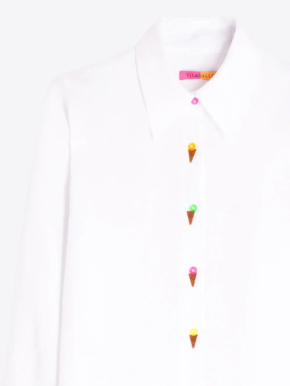 Vilagallo Tops Ice-Cream Linen Shirt