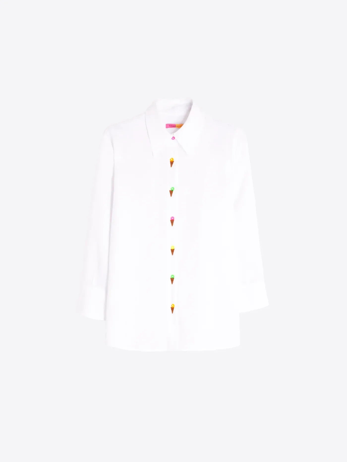 Vilagallo Tops Ice-Cream Linen Shirt