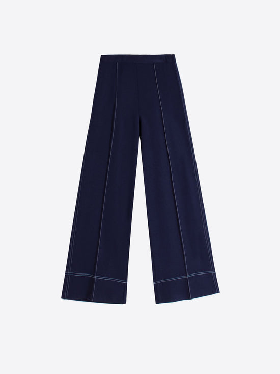 Vilagallo Trousers Cropped Navy Trouser