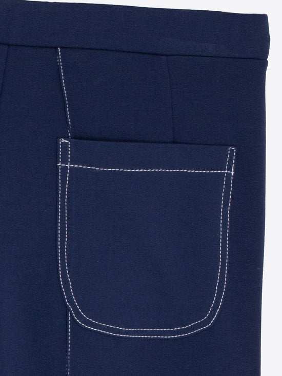 Vilagallo Trousers Cropped Navy Trouser