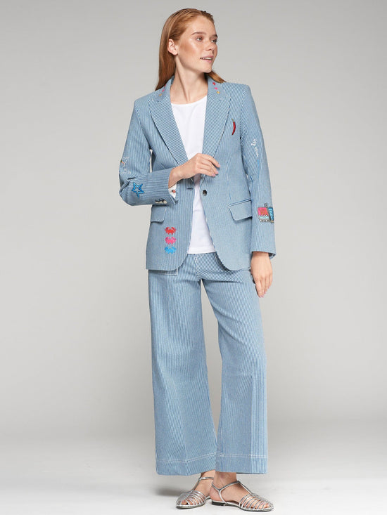 Vilagallo Trousers Raya Blue Stripe Trousers