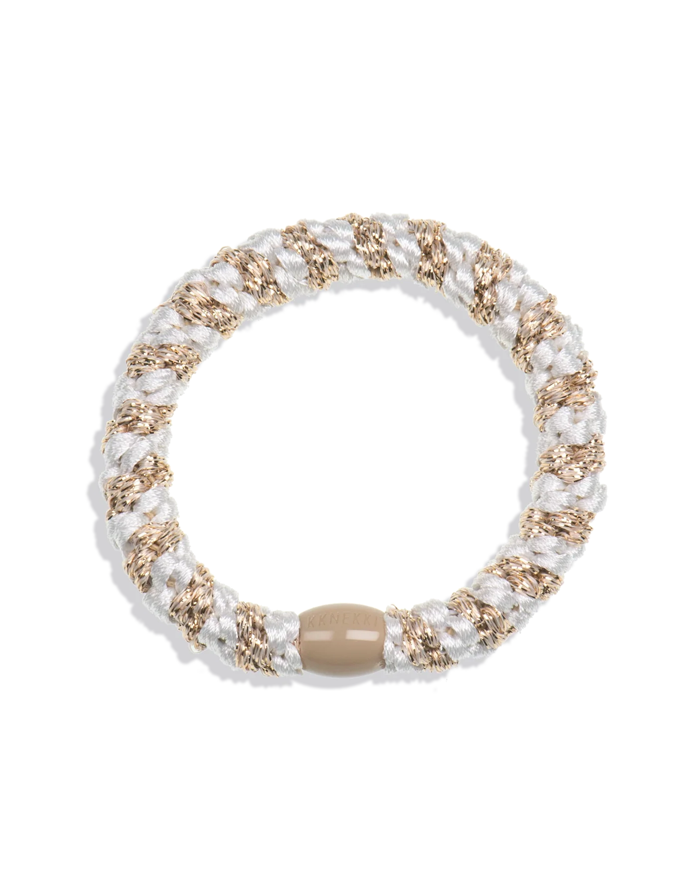 Beige-White Glitter Stripe