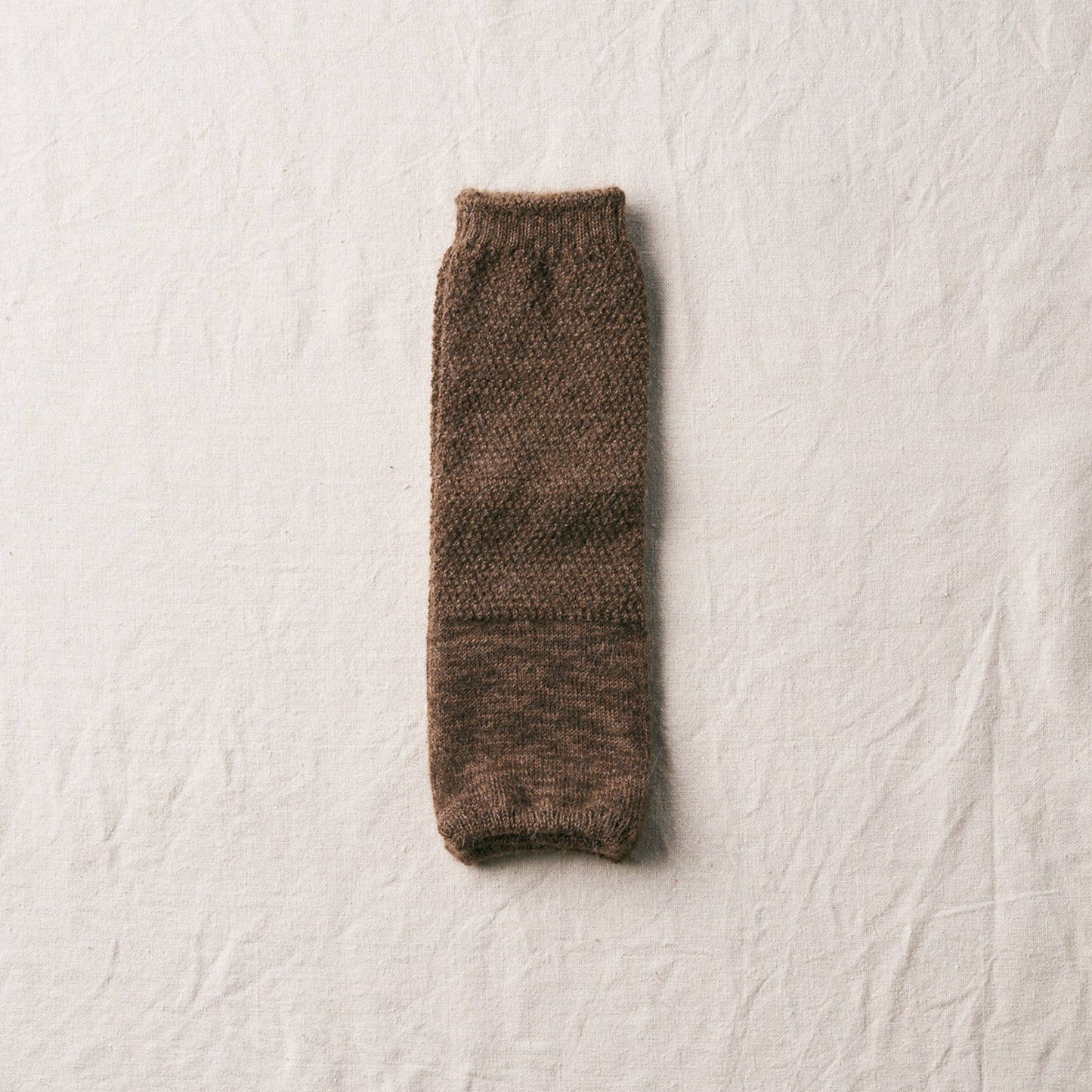 YAHAE Hats & Gloves Alpaca Moss Stitch Warmer: Brown