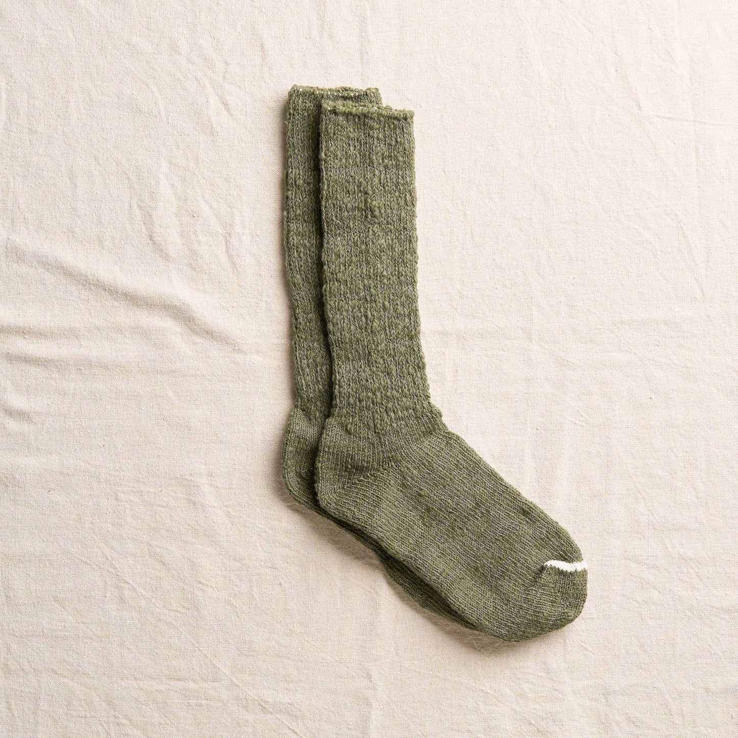 YAHAE Ladies Socks SIZE L (27.5–29.5 cm EU 44-47) Garabou Organic Cotton Slipper Socks: Khaki in Large